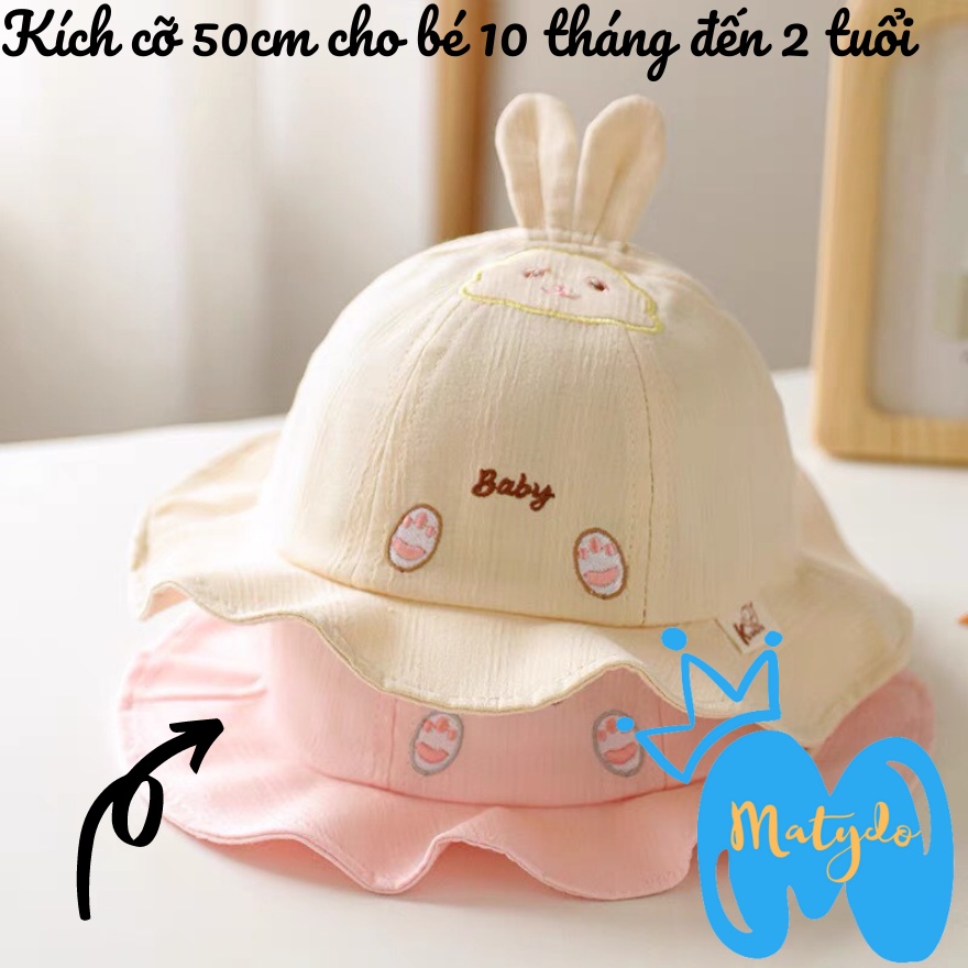 Mũ cho bé gái bé trai mũ nón vành tròn mây nơ dễ thương phụ kiện mũ nón trẻ em từ 0-2 tuổi