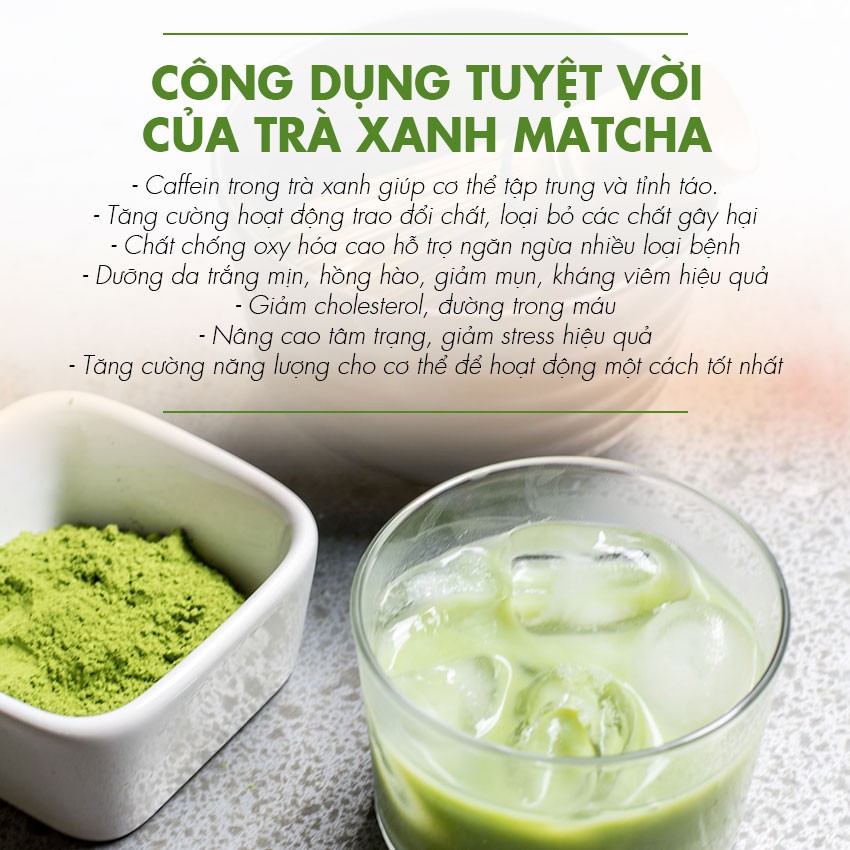 Bột Trà Xanh Matcha Nguyên Chất G551M Dotea 50g - Sắc Xanh Tươi Mới Độ Mịn Cao Mùi Oika Sâu Tự Nhiên