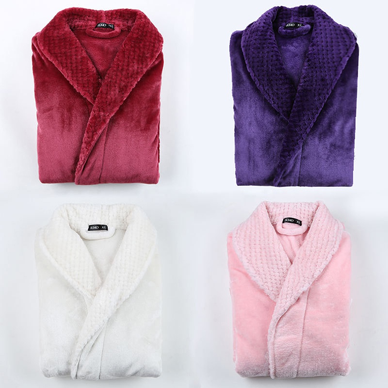 Áo choàng tắm vải lông cừu san hô dày 6 màu thời trang mùa đông cho nữ | BigBuy360 - bigbuy360.vn