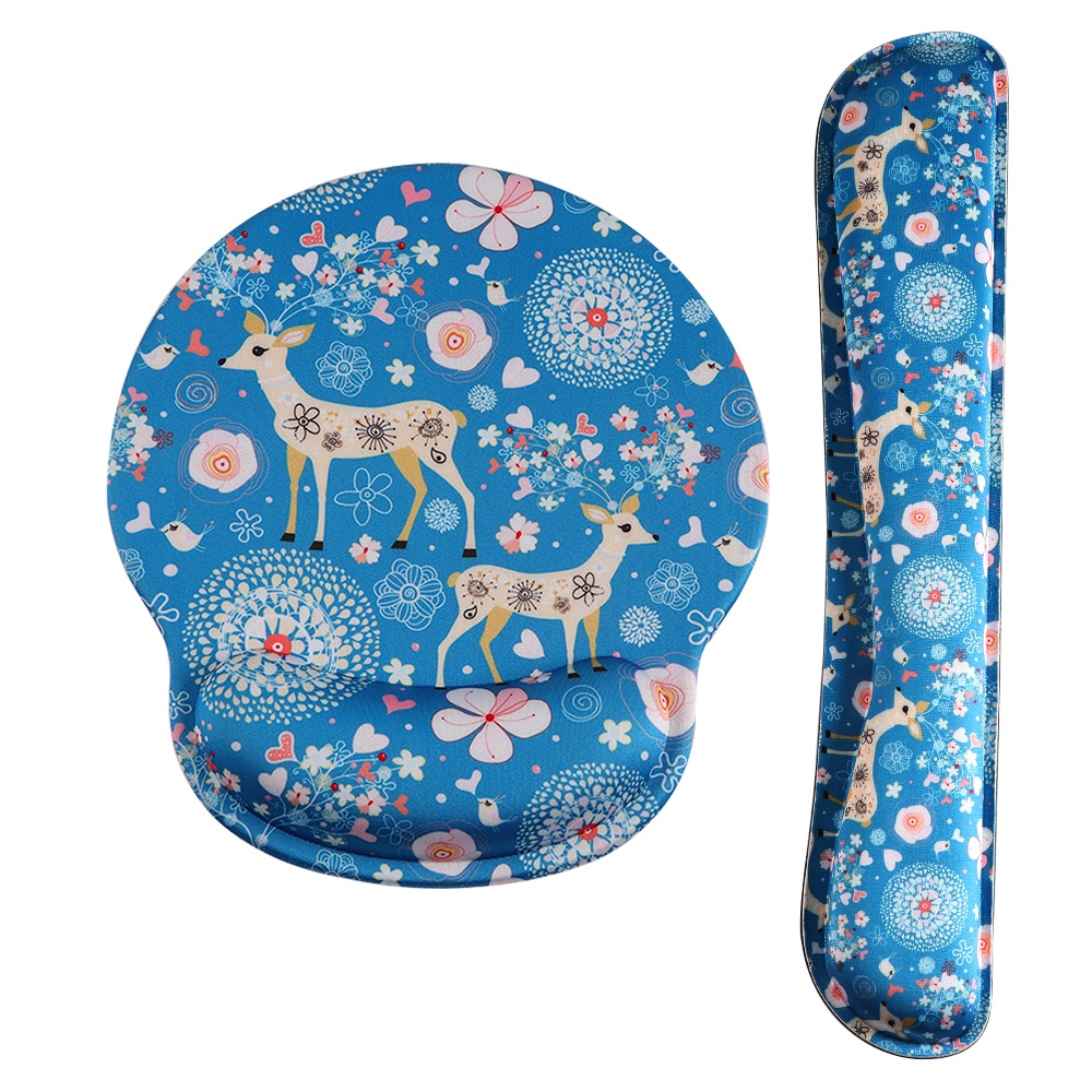 Đệm Lót Chuột Và Bàn Phím Chống Trượt Chống Đau Cổ Tay Họa Tiết Hoạt Hình