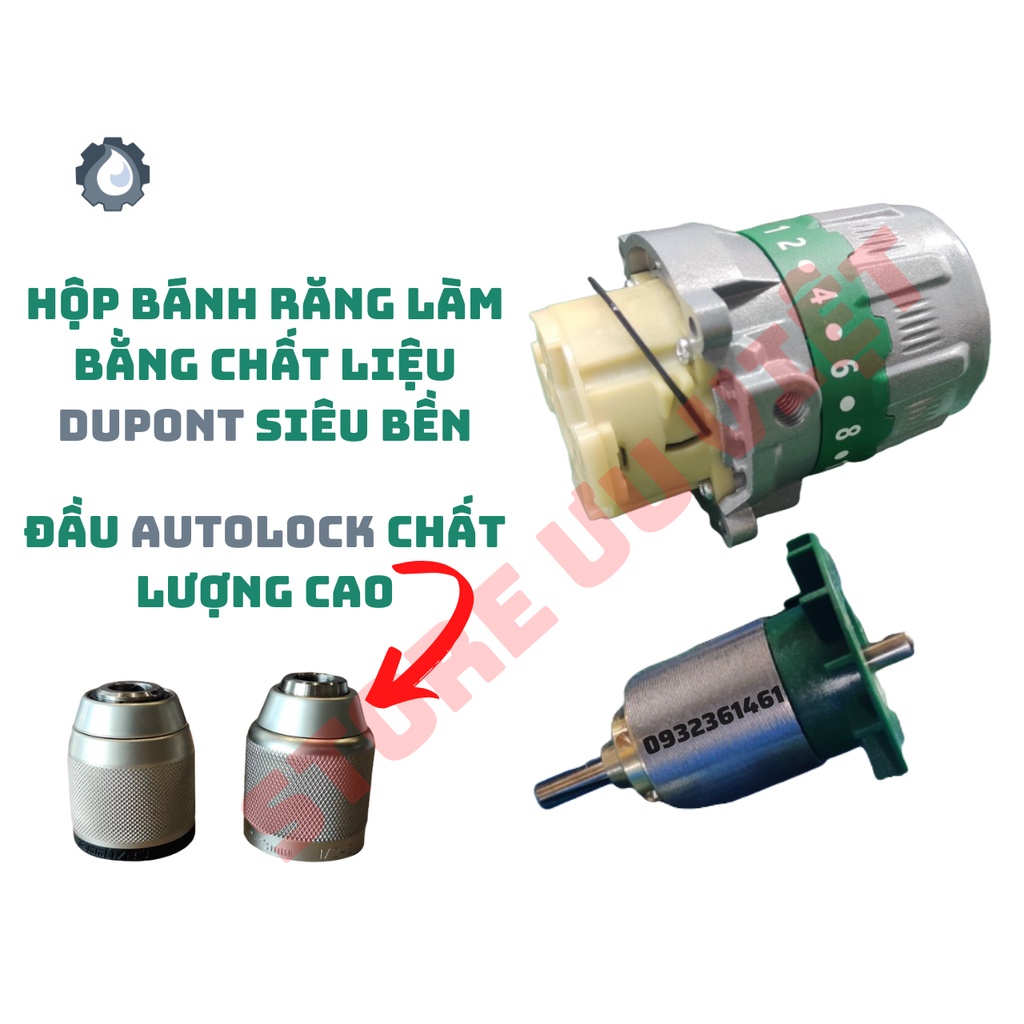 MÁY KHOAN PIN DEKTON M21-ID1390BL ĐẦU AUTOLOCK 13MM