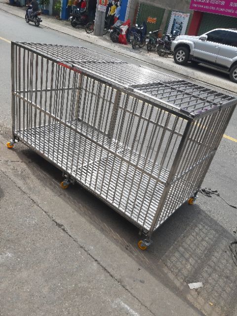 Chuồng chó inox 100-200-118 SHIP HỎA TỐC TPHCM