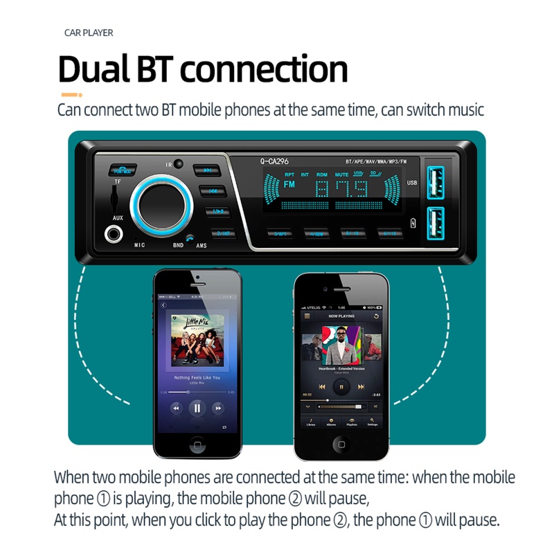 Máy Phát Nhạc MP3 FM Kết Nối Bluetooth Rảnh Tay Cho Xe Hơi