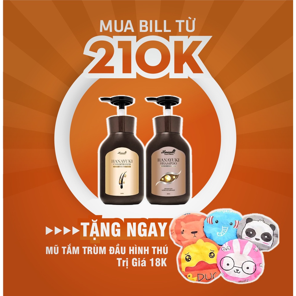 Combo dầu gội & dầu xả siêu mượt phục hồi dưỡng tóc Hanayuki Shampoo & Hanayuki Conditioner - Hanayuki Asia