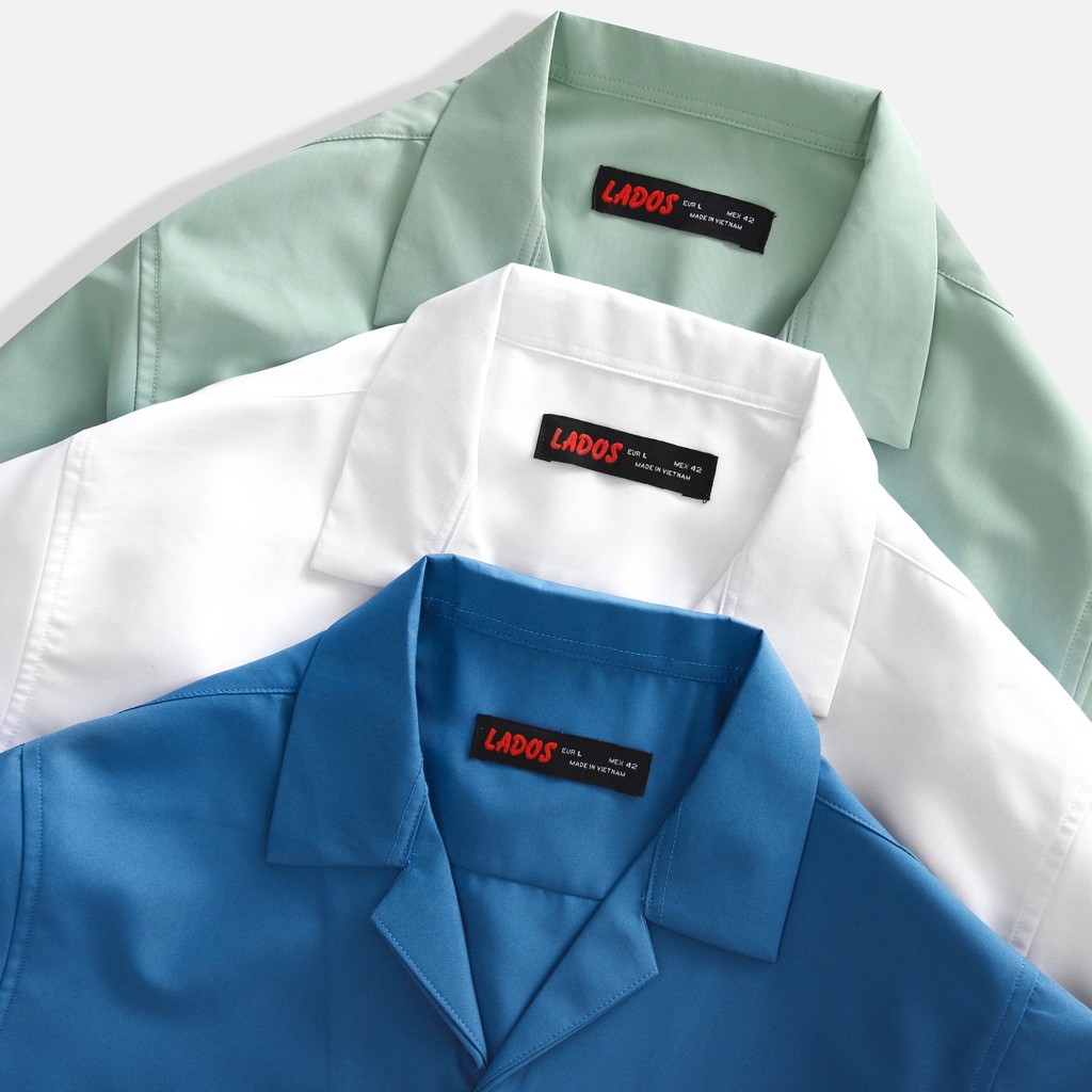 Áo sơ mi nam ngắn tay cổ vest cao cấp Lados - 8063 form chuẩn thoải mái | BigBuy360 - bigbuy360.vn