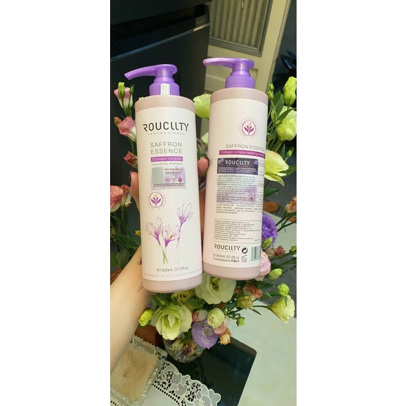 Bộ Dầu Gội Xả Nhụy Hoa Nghệ Tây ROUCLLTY PROFESSIONAL SAFFRON ESSENCE 800mL Hàng Chính Hãng Pink Cosmetic