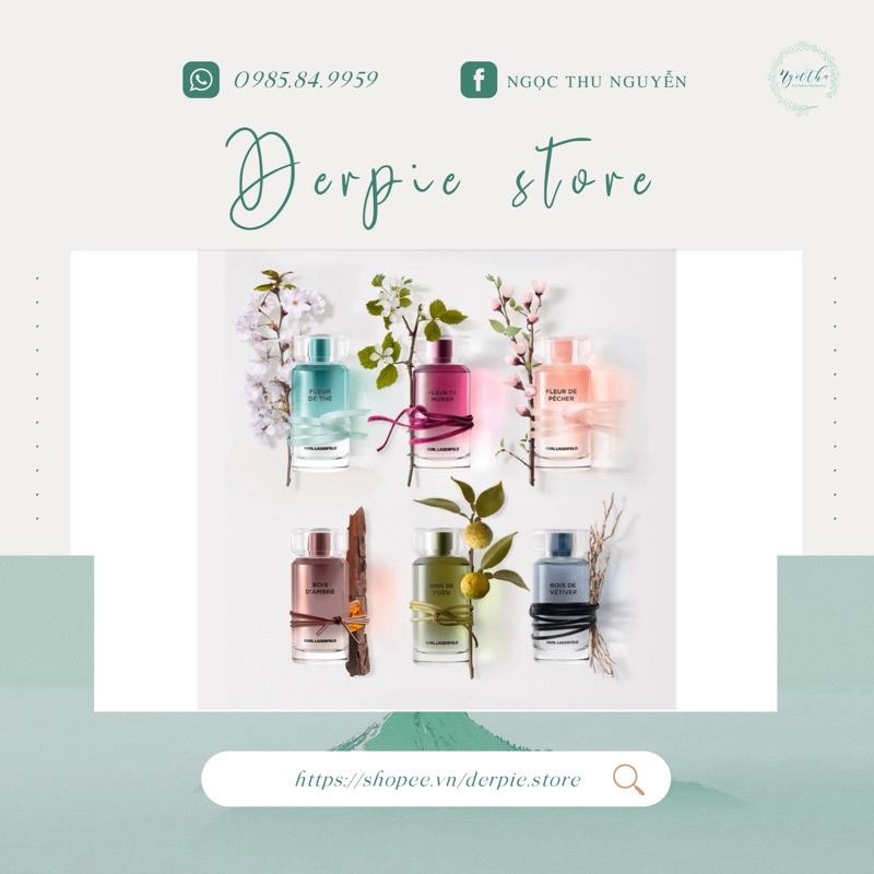 ( Đủ dòng ) Nước hoa nam/nữ Karl Lagerfeld Fleur de The - Bois d'Ambre - Orchidee - Pecher - Vertiver - Murier ...