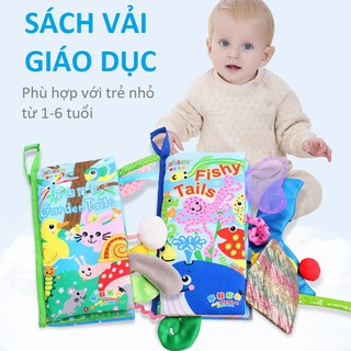 Sách vải có đuôi giáo dục toàn diện cho bé, phát triển trí thông minh cho trẻ nhỏ