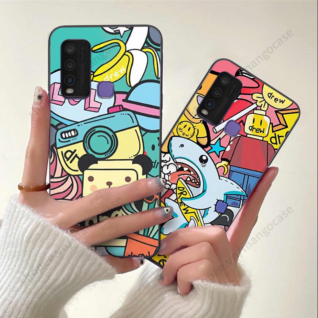 Ốp lưng điện thoại Vivo Y30 / Y50 drew, kaws, bape cao cấp, vỏ ốp rẻ đẹp