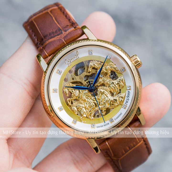 Đồng hồ cơ nam Ogival dây da cao cấp chính hãng sang trọng, lịch lãm, đẹp giá rẻ, mang lại tài lộc và may mắn