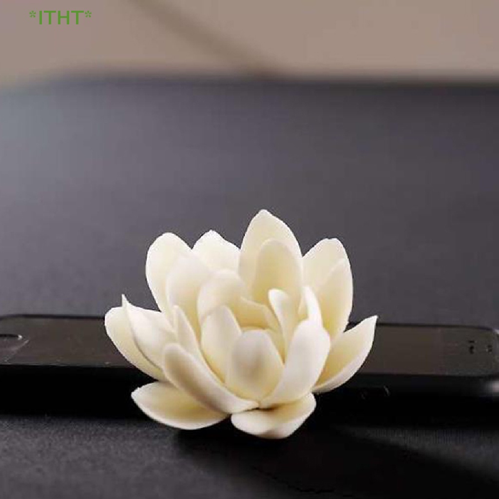 Đế Đốt Trầm Hương Bằng Gốm Sứ Hình Hoa Sen Màu Trắng Trang Trí Nhà Cửa Mới