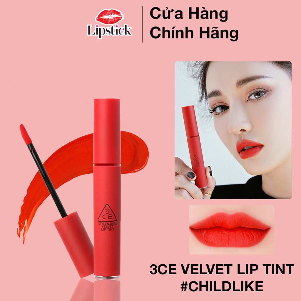 Son kem lì 3ce Velvet Lip Tint ,son kem mẫu mới 2021