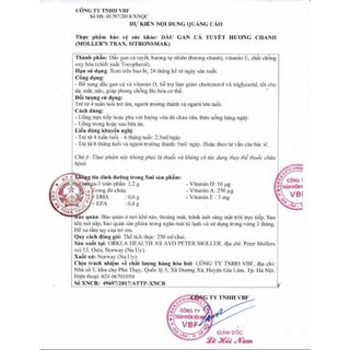 Dầu gan cá tuyết Mollers Tran giàu Omega3 DHA phát triển trí não thị lực cho bé từ sơ sinh