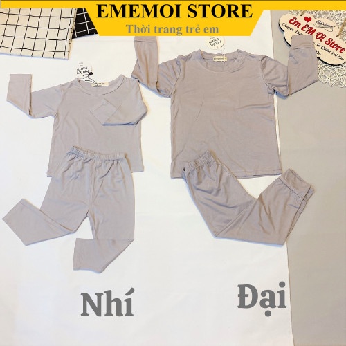 Bộ dài tay cho bé trai bé gái size đại 6-29kg, đồ bộ thun lạnh dài tay minky mom trơn trẻ em mặc ngủ ở nhà 1-8 tuổi