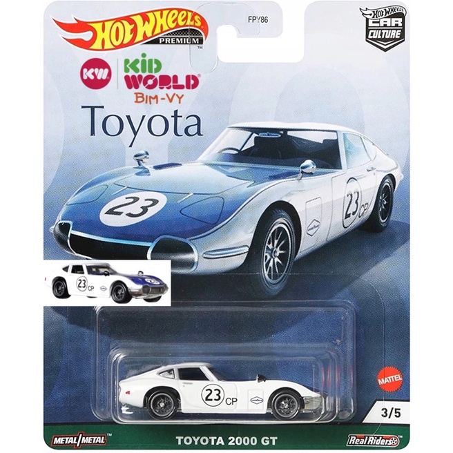 Xe mô hình Hot Wheels Premium Car Culture Series 2021 Toyota 2000 GT GRJ98, bánh cao su.