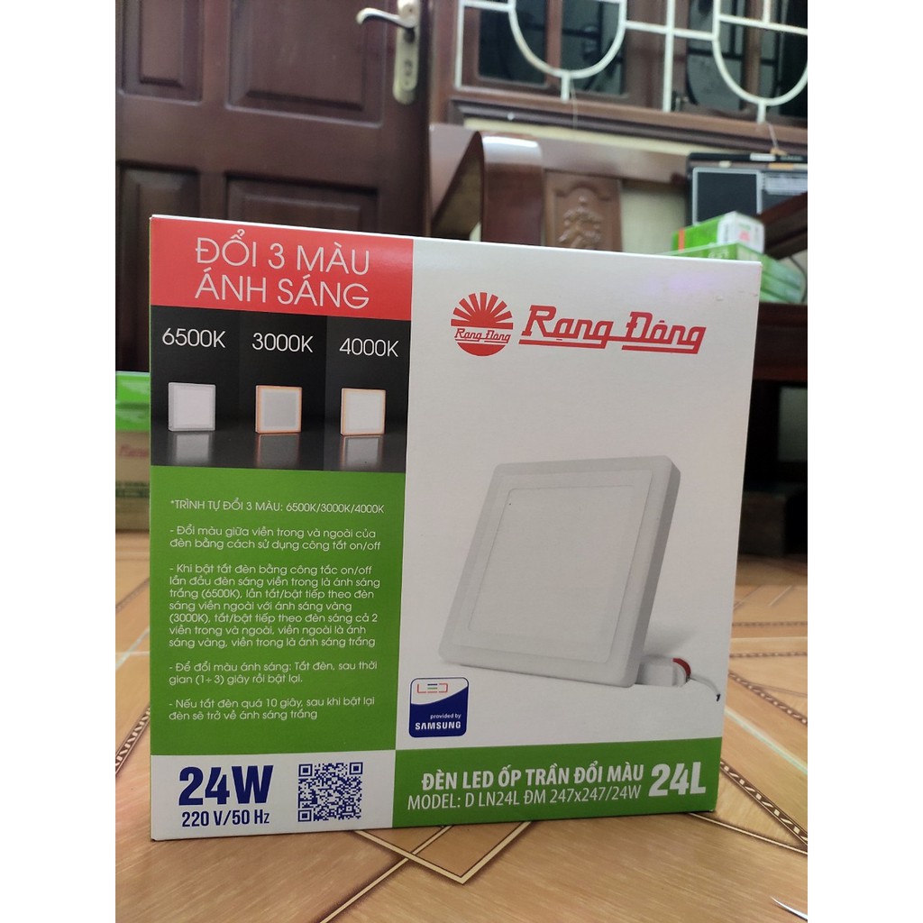 Đèn Led ốp trần 24W Đổi Màu Rạng Đông