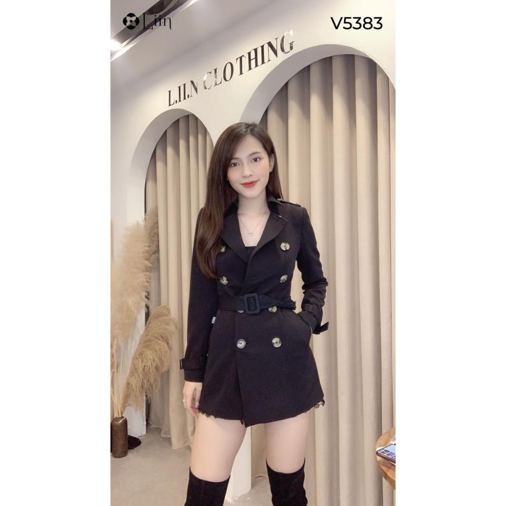 Áo Mangto nữ dáng dài Kaki Gân Chéo thiết kế thanh lịch, cuốn hút Liin Clothing V5383 | BigBuy360 - bigbuy360.vn