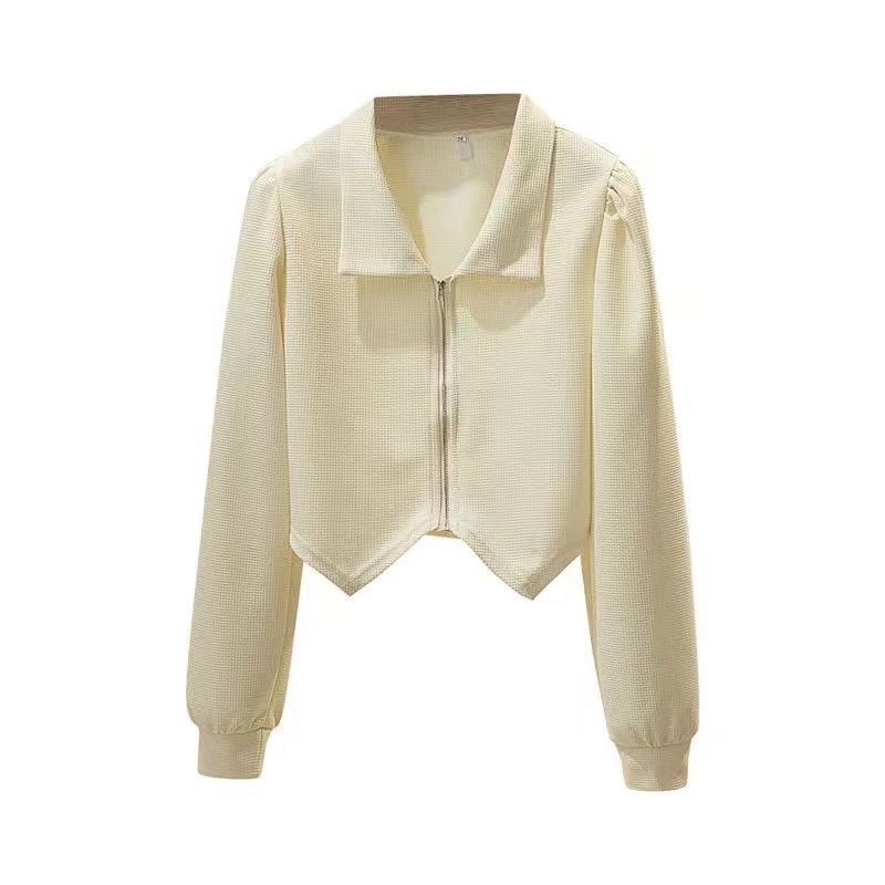 Áo Khoác Cardigan Mỏng Dáng Ngắn Có Khóa Kéo Thời Trang Xuân Thu Cho Nữ