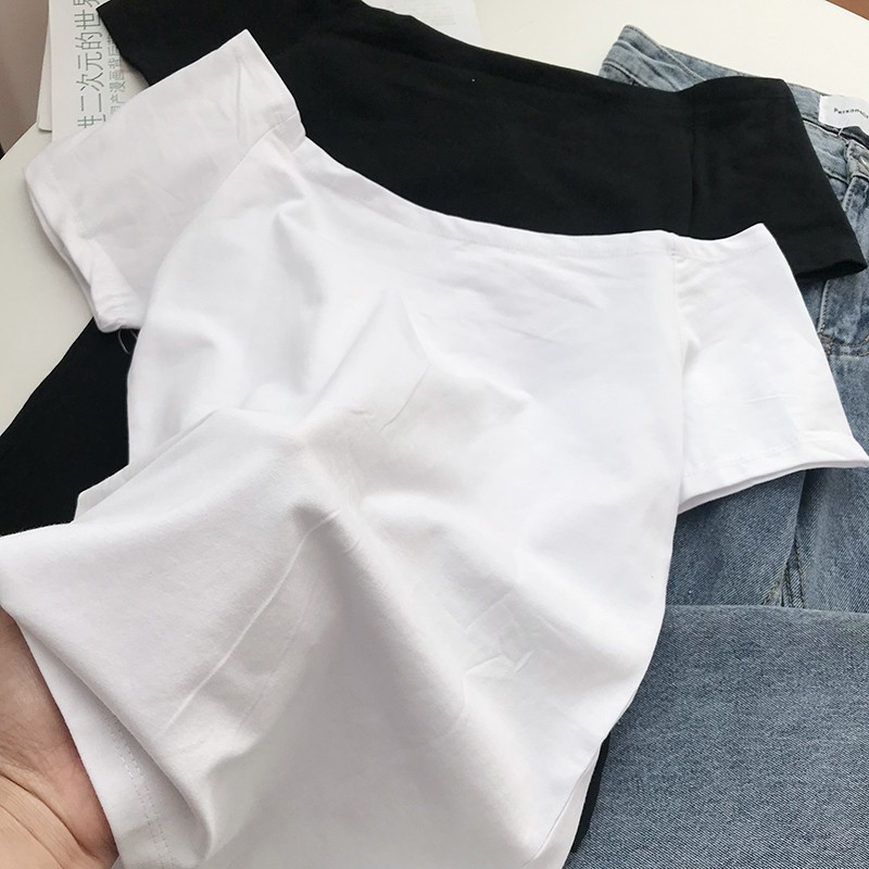 Aó thun trễ vai 100% cotton