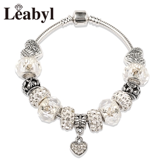 PANDORA Dây Chuyền Mặt Đá Pha Lê Hình Trái Tim Xinh Xắn P10891