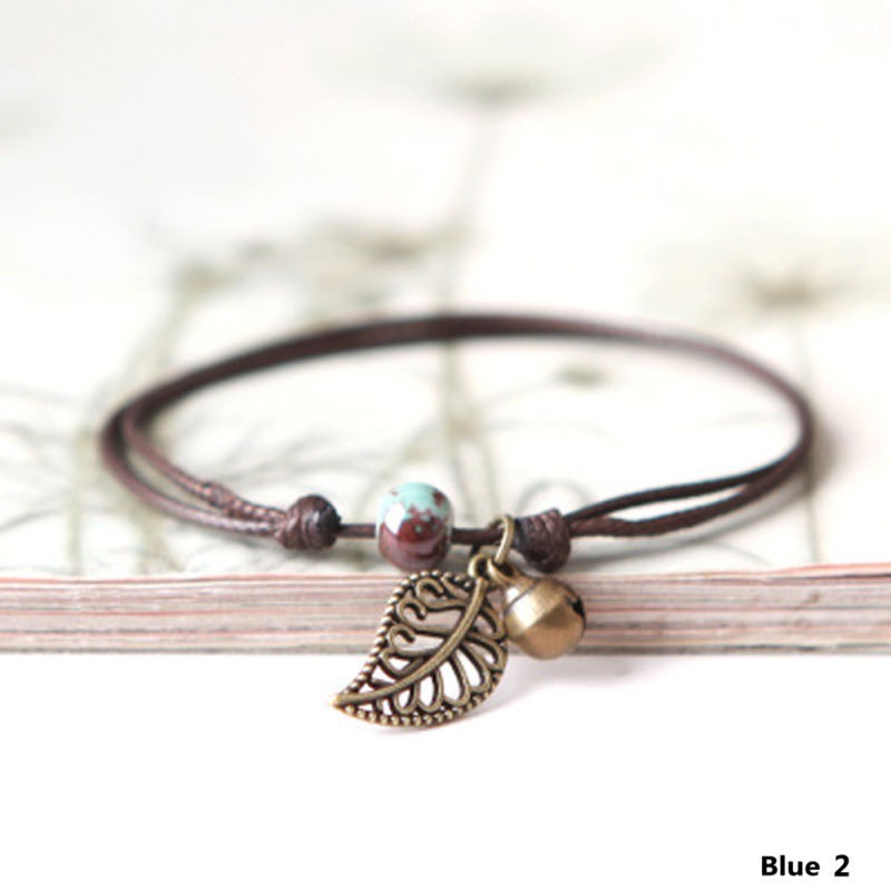 Vòng đeo tay sứ hình lá thời trang dành cho nam và nữ | BigBuy360 - bigbuy360.vn