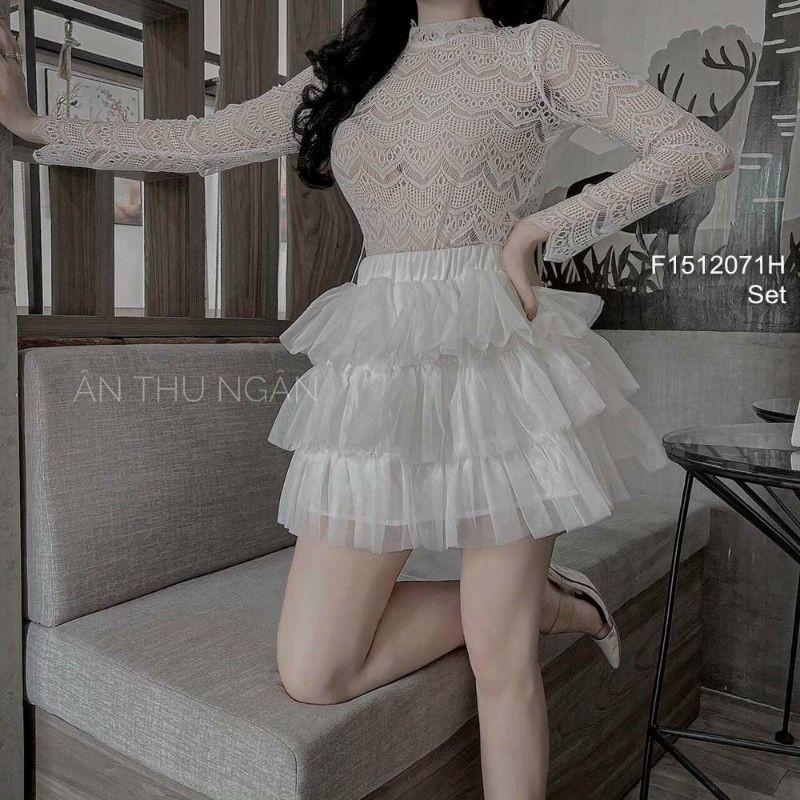 Chân váy lưới ngắn nhiều tầng siêu hot cực sang chảnh 🔥