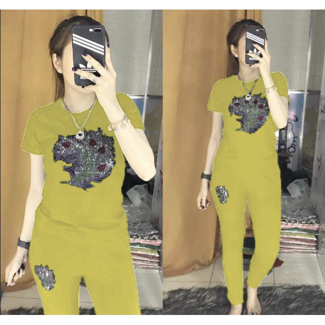 Đồ bộ thun ép đá hình Đuôi Công | BigBuy360 - bigbuy360.vn