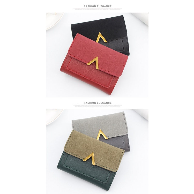 Ví Ngắn Đựng Thẻ 30% Hình Chữ V Đơn Giản Phong Cách Âu Mỹ Cho Nữ
