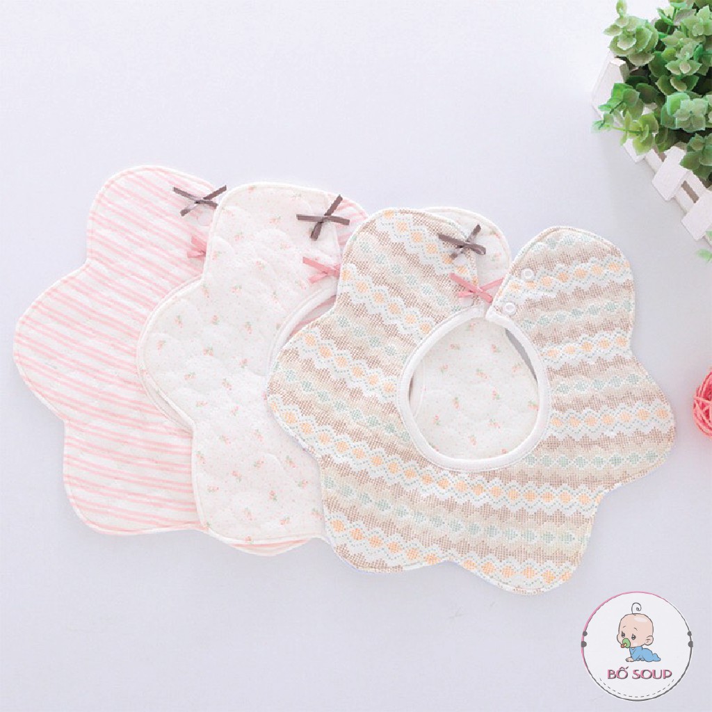 Yếm tròn xoay 360, Yếm Cotton siêu mềm mịn thấm hút tốt nhiều màu sắc cho bé Shop Bố Soup