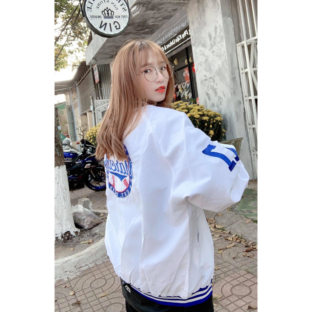 ÁO KHOÁC DÙ BOMBER MAR.CUS TRẮNG XANH  UNISEX KÈM ẢNH THẬT - GIN STORE | BigBuy360 - bigbuy360.vn