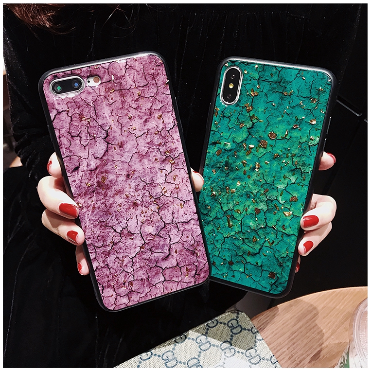 Ốp điện thoại mềm họa tiết cẩm thạch đính lá vàng lấp lánh cho IPhone X XS Max XR IPhone 8 7 6 6S Plus 11 Pro Max SE 2020 | BigBuy360 - bigbuy360.vn