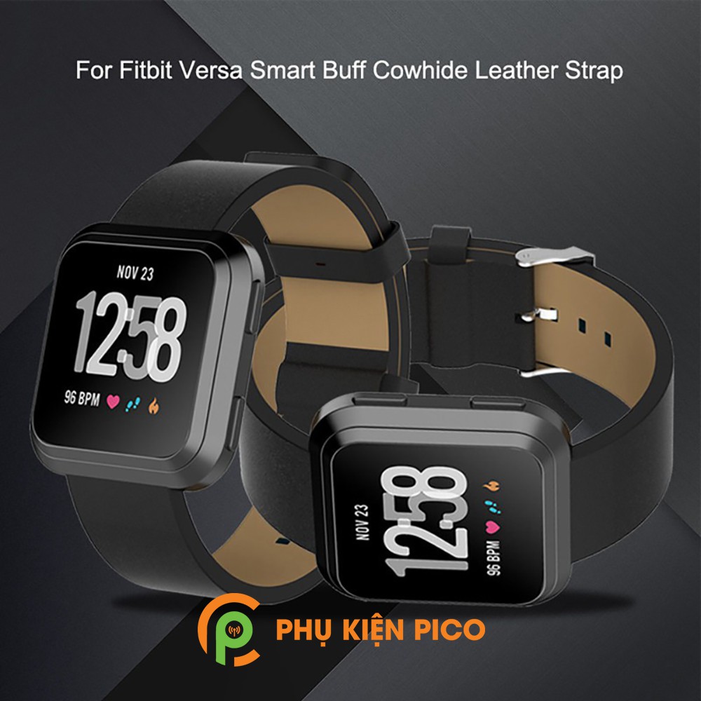 Dây da đồng hồ Fitbit Versa da bò cao cấp