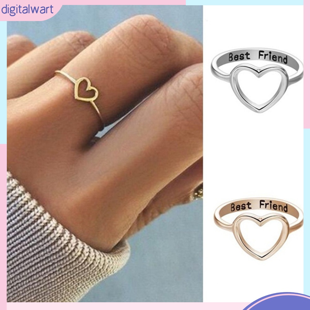 Nhẫn Hợp Kim Mặt Hình Trái Tim Khắc Chữ Best Friend Thời Trang Cho Nữ