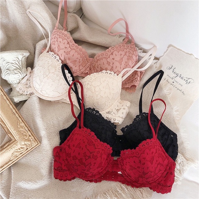 Bộ đồ lót PD ren hoa mút cotton mỏng có gọng BL