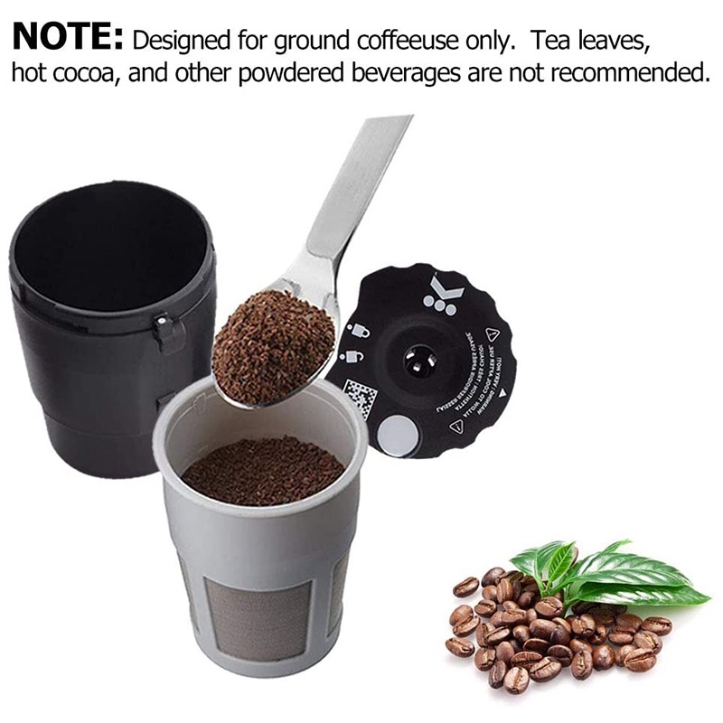 Bộ lọc cà phê tái sử dụng Tương thích với Keurig My K-Cup 1.0 '2.0 Tất cả các máy pha cà phê tại nhà Keurig ( Đen , 2 cái