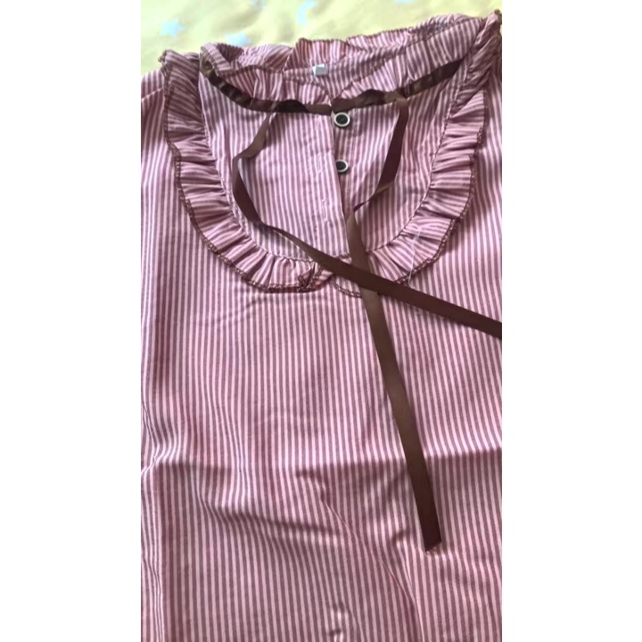 Áo sơ mi dày tay cổ nơ nhiều màu cho bé gái - Bản không cúc dưới  N01003