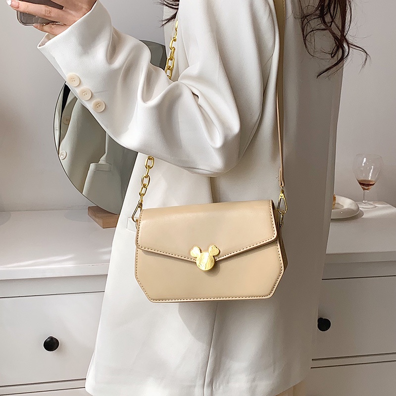 Túi Da JASMIN NOIR PU Đeo Chéo Có Khóa Thời Trang