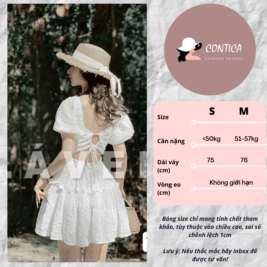 maxi đi biển,đầm tay phồng tùng xòe nhún tầng cổ vuông xinh xắn