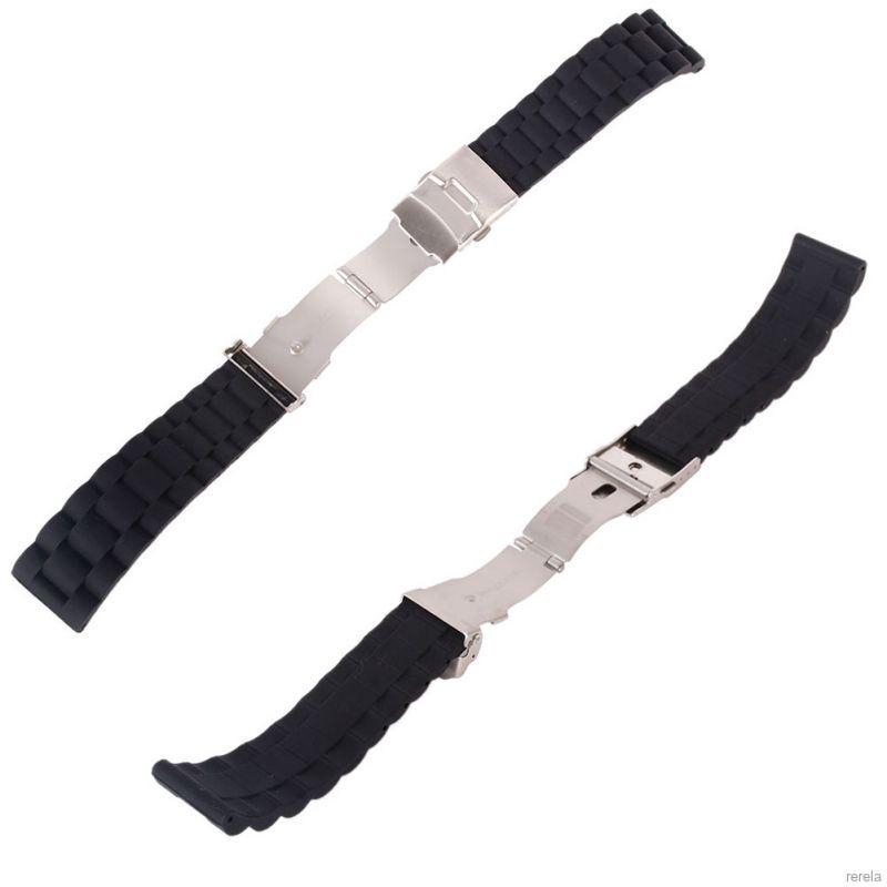 Dây đeo đồng hồ chống nước gập đôi bằng silicone