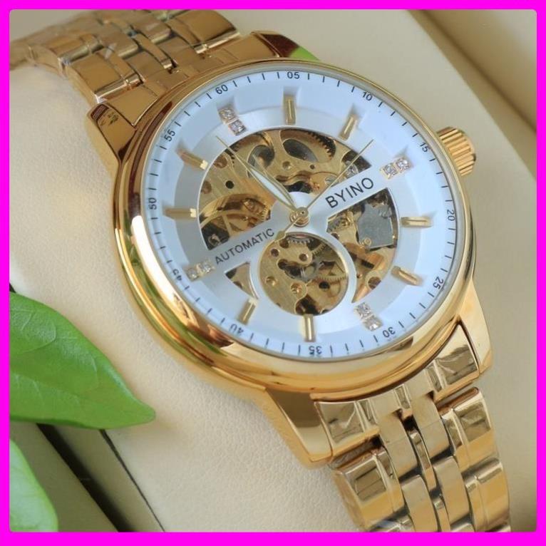 . Đồng hồ nam Byino cơ tự động với thiết kế trẻ trung năng động, không phải lo việc thay pin Bảo hàn