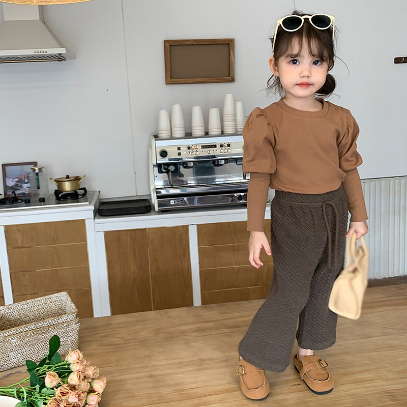 Quần Thể Thao Ống Rộng Thời Trang Mùa Thu Phong Cách Hàn Quốc Cho Bé Gái