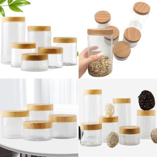 Hộp nhựa trong suốt có nắp giả vân gỗ bảo quản thực phẩm dung tích 100ml/200ml/300m/500ml