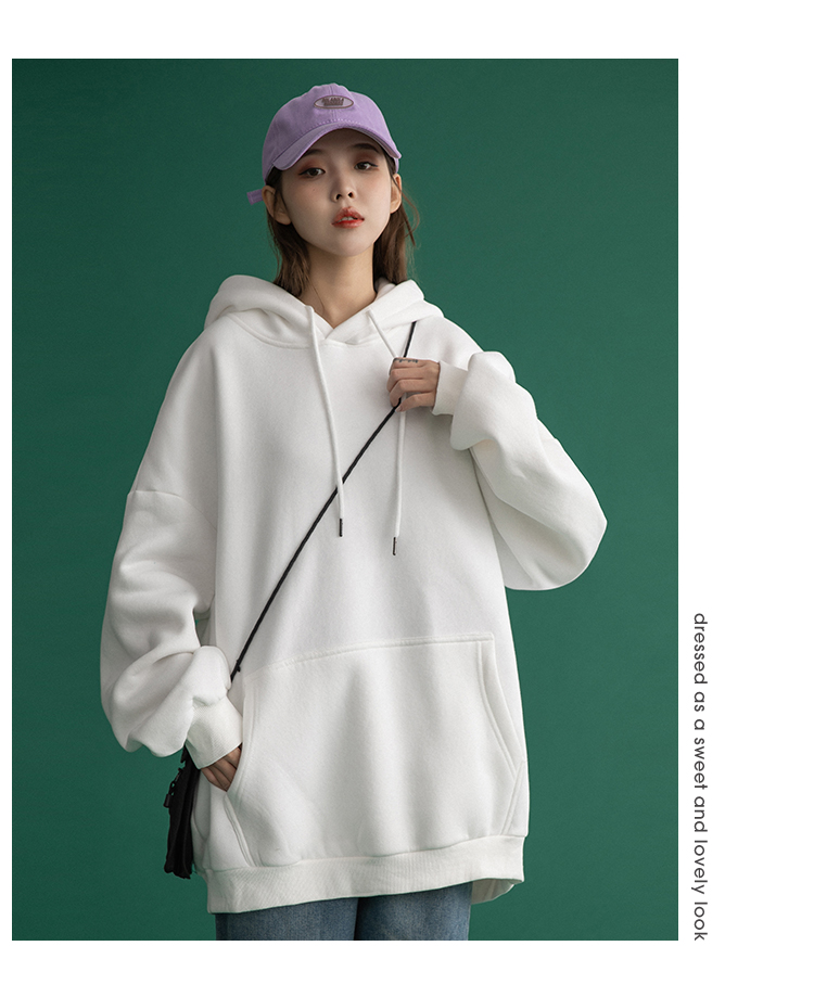 Áo Hoodie Tay Dài Dáng Rộng Phong Cách Hàn Quốc 2021