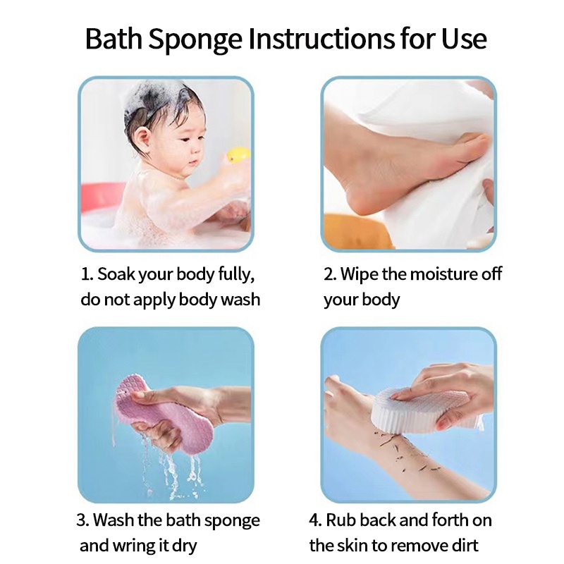 Bông Tắm Bằng Xốp Mềm Tẩy Tế Bào Chết Không Đau Tiện Dụng