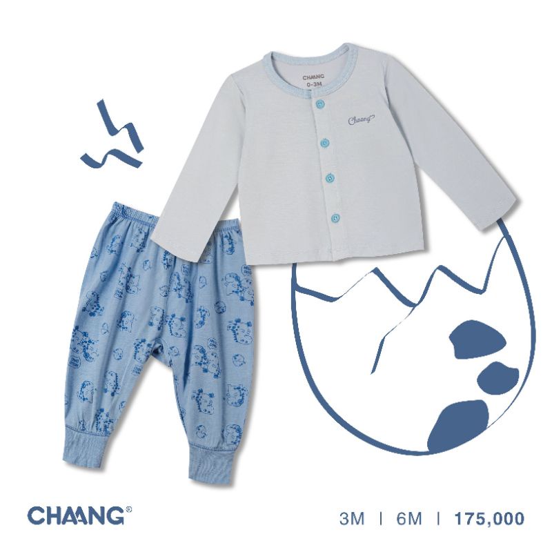 [CHAANG 2021- DINO&amp;PONY] Bộ dài cúc giữa sơ sinh