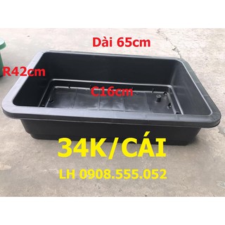 Khay nhựa ĐEN nuôi Cá 65x42x16cm (01SP)