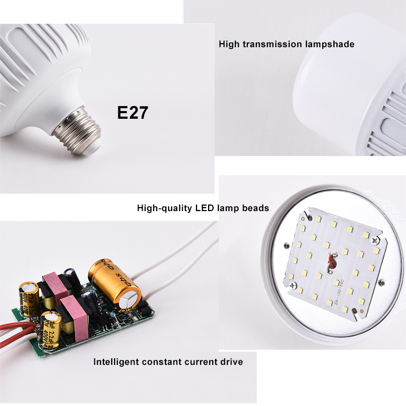 LED bulb, E27, White lighting,  50W, Energy saving, For living room, bedroom, Corridor, mall, factory, indoor lamp, New (YXC)