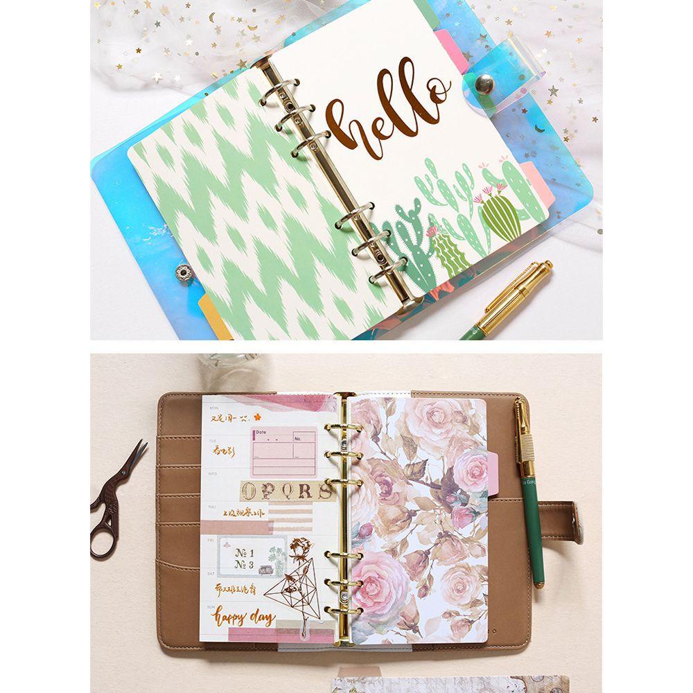 Dwayne Trang Giấy Tờ Báo Giấy 6 Vòng A5 A6 Họa Tiết Hoa Lá Vintage Trang Trí Văn Phòng