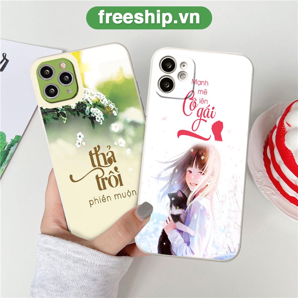 Ốp lưng iphone viền vuông chống sốc thả trôi muộn phiền ốp iphone 6/6s/11/12/13/pro/promax/7/8/plus/x/xr/xsmax