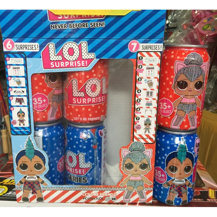 Phụ kiện & búp bê LOL hình lon nước ngọt ( bé trai + bé gái)
